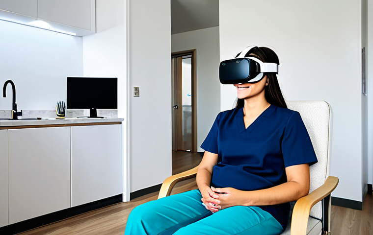 강박증 치료 최신 기술 - VR Therapy Session**

A fully clothed patient wearing a VR headset, sitting in a comfortable chair i...