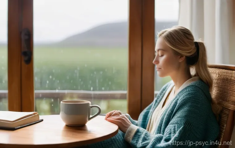 사회불안장애 극복 운동 - **Prompt 2: Subtle Connection and Shared Humanity**
    "Two individuals, an adult woman and another...