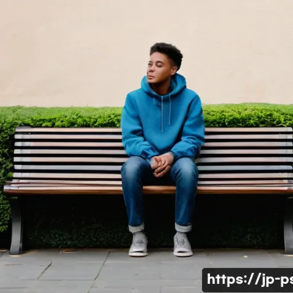 공황장애 응급처치법 - **A Moment of Self-Reassurance Amidst Overwhelm**
    A young adult, perhaps in their late teens or ...